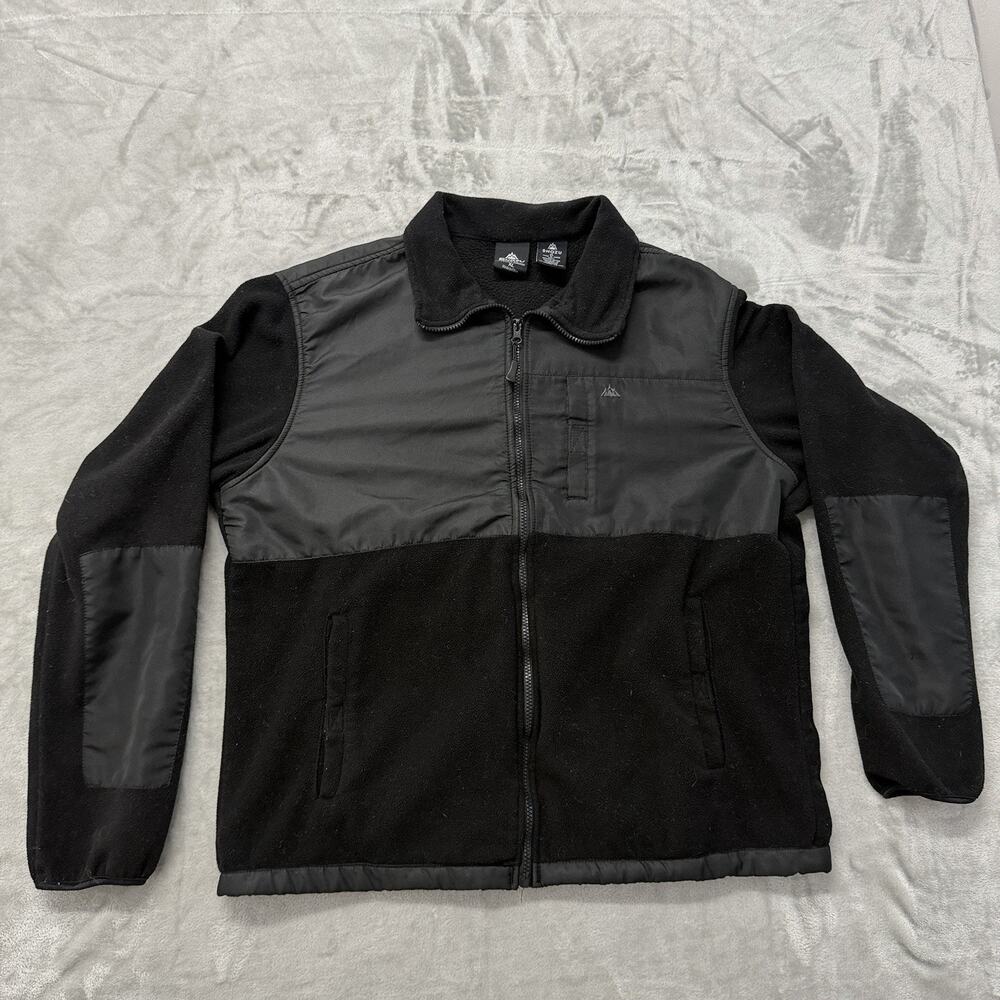 Snozu Mens Black Full Zip Fleece Jacket Stand-Up Collar Regular Fit XL